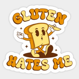 Gluten Hates Me Sticker